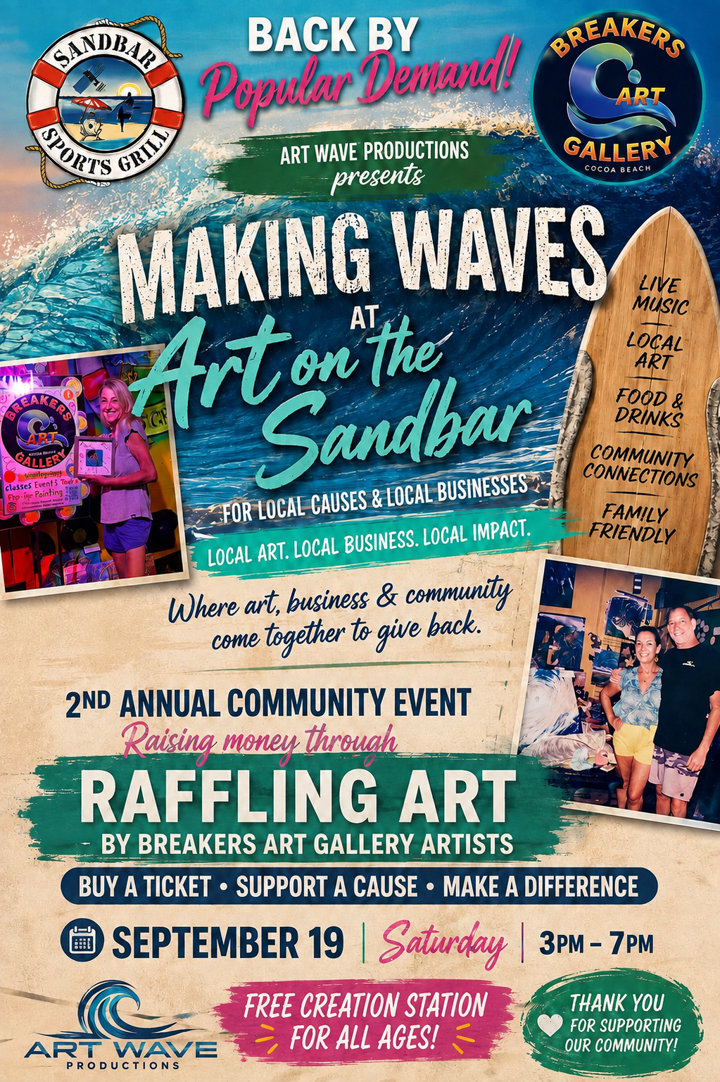 ART ON THE SANDBAR- Making Waves